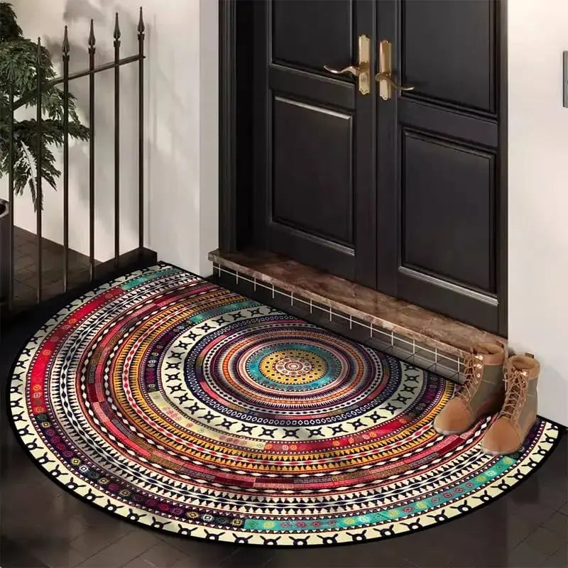 Deurmat Halfrond Boho Mandala Patroon Antislip en Machinewasbaar