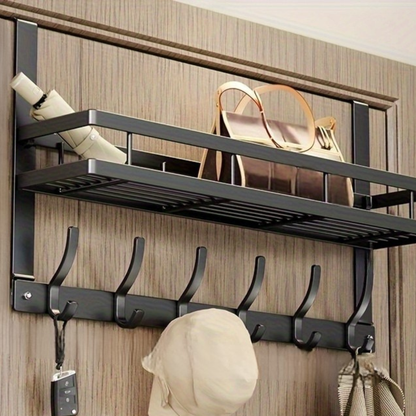 Deurrek met Plank en Haken voor Jassen, Tassen en Accessoires