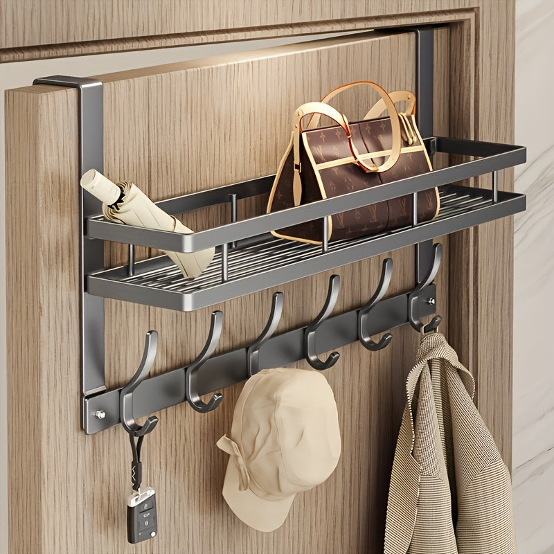 Deurrek met Plank en Haken voor Jassen, Tassen en Accessoires
