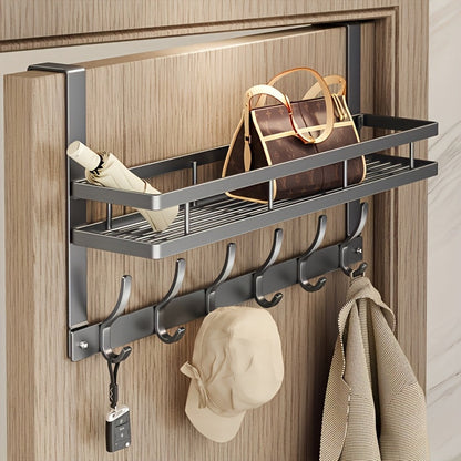Deurrek met Plank en Haken voor Jassen, Tassen en Accessoires