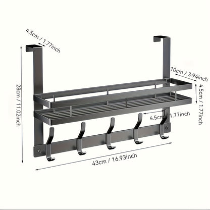 Deurrek met Plank en Haken voor Jassen, Tassen en Accessoires