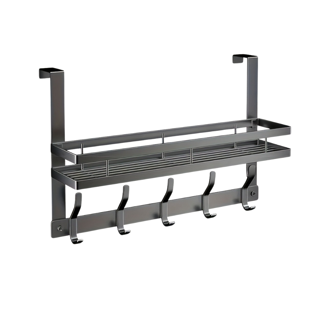Deurrek met Plank en Haken voor Jassen, Tassen en Accessoires