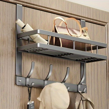 Deurrek met Plank en Haken voor Jassen, Tassen en Accessoires