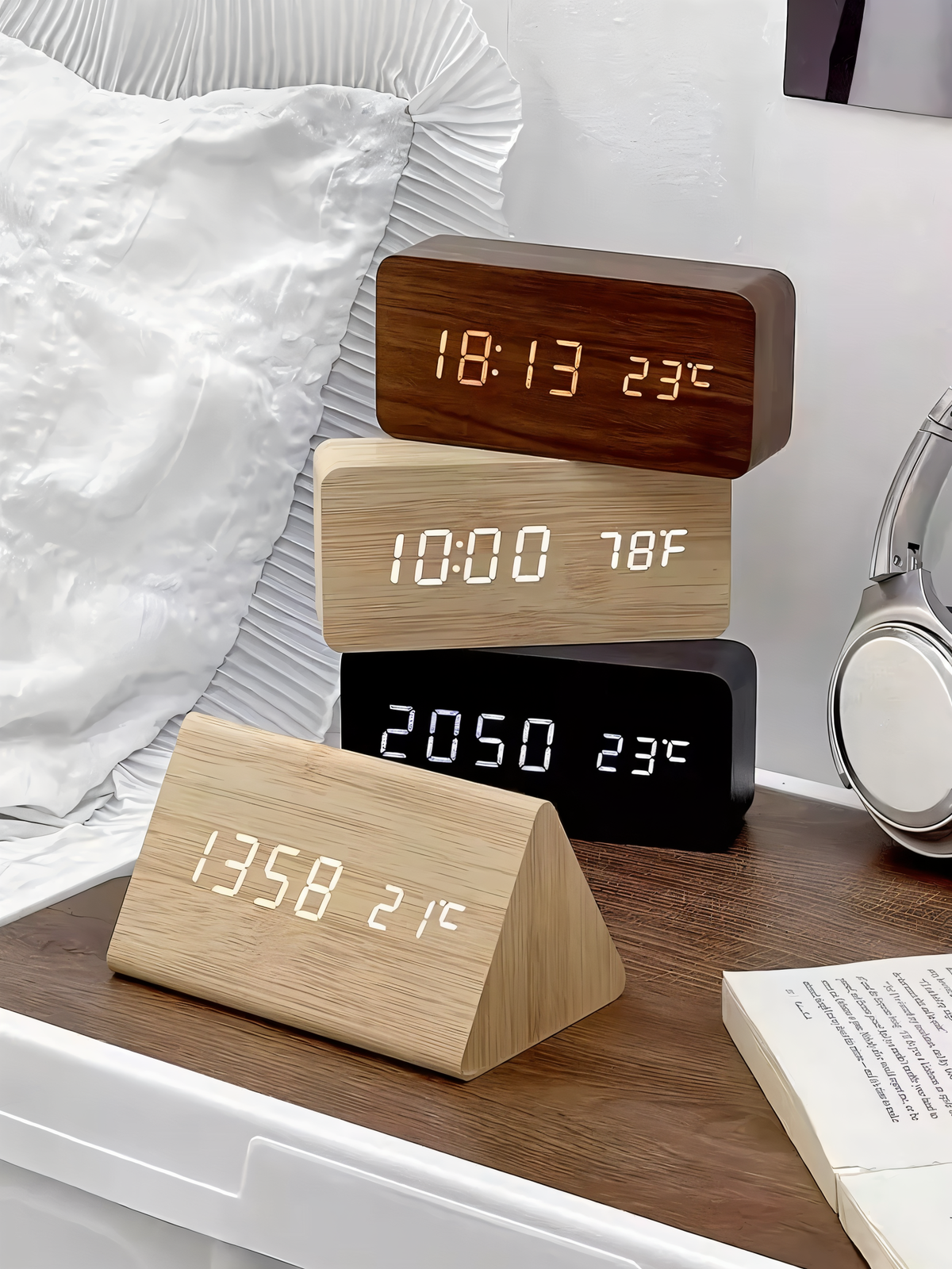 Digitale LED Wekker met Temperatuurweergave en Stembesturing