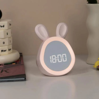 Digitale Wekker voor Kinderen met Nachtlamp en Konijntjes Design