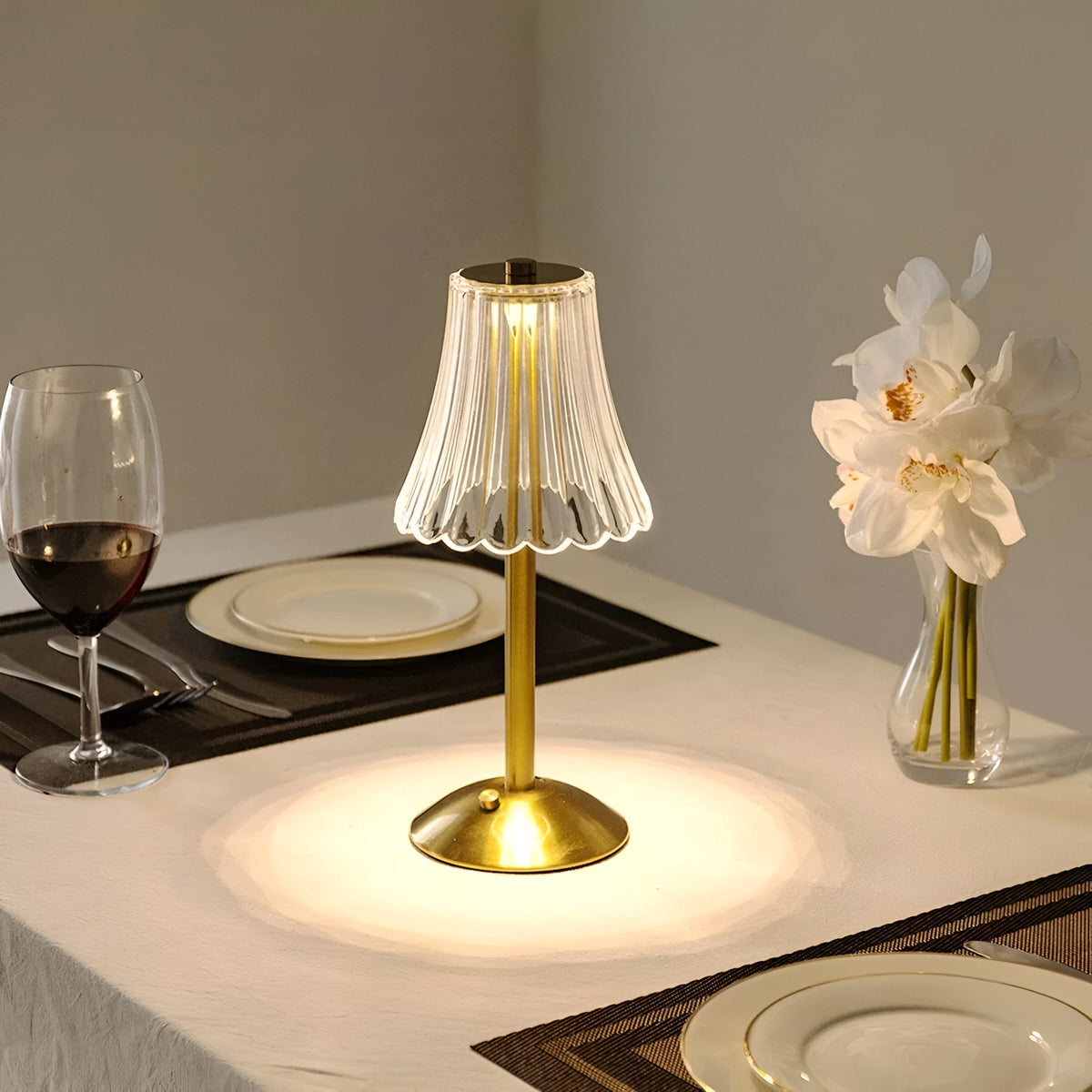 Draadloze Tafellamp Retro met Kristallen Kap en Touch Bediening