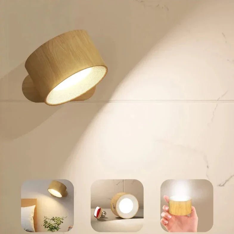 Draadloze Wandlamp Dimbaar met 360° Rotatie en Magnetische Bevestiging