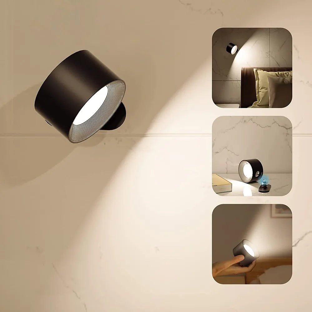 Draadloze Wandlamp Dimbaar met 360° Rotatie en Magnetische Bevestiging