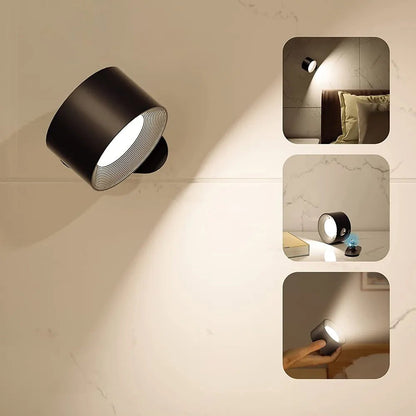Draadloze Wandlamp Dimbaar met 360° Rotatie en Magnetische Bevestiging