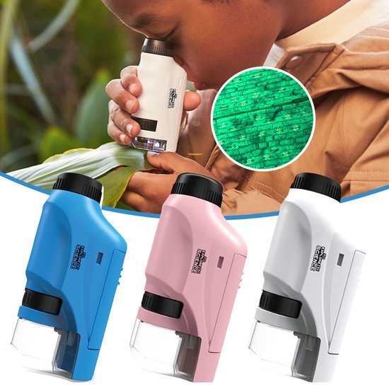 Draagbare Kindermicroscoop 60x-120x Vergroting met LED Verlichting