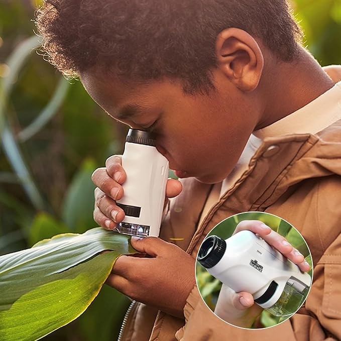Draagbare Kindermicroscoop 60x-120x Vergroting met LED Verlichting
