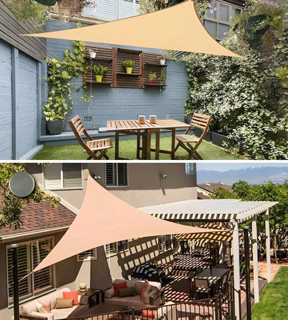 Driehoekig Schaduwdoek Tuin Terras met Verstevigde D-ringen en Montageset