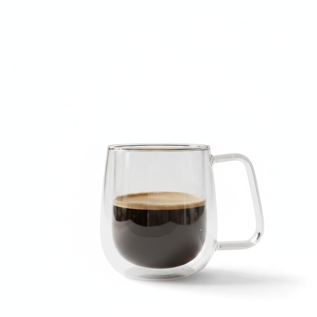 Dubbelwandig Glazen Koffiekopje met Handvat voor Koffie en Thee