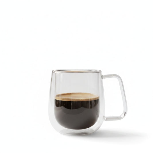 Dubbelwandig Glazen Koffiekopje met Handvat voor Koffie en Thee