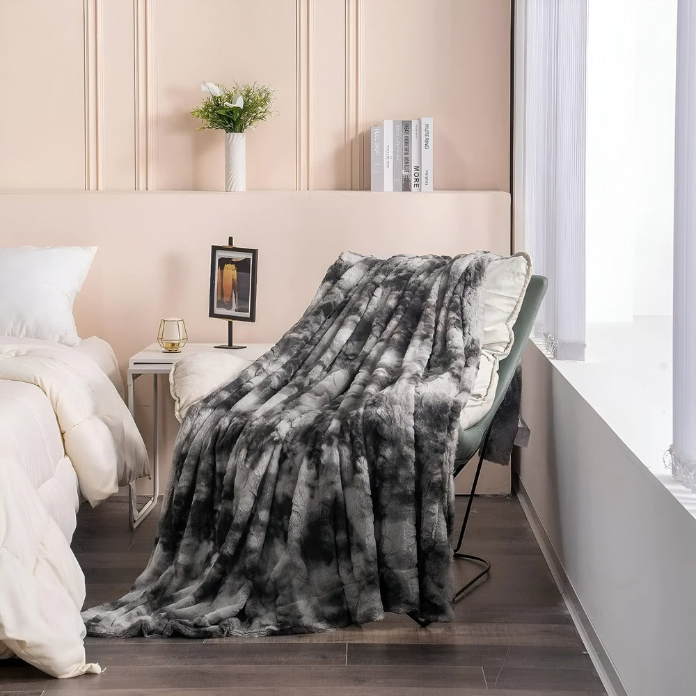 Dubbelzijdige Fleece Plaid met Batikpatroon voor Bank en Bed