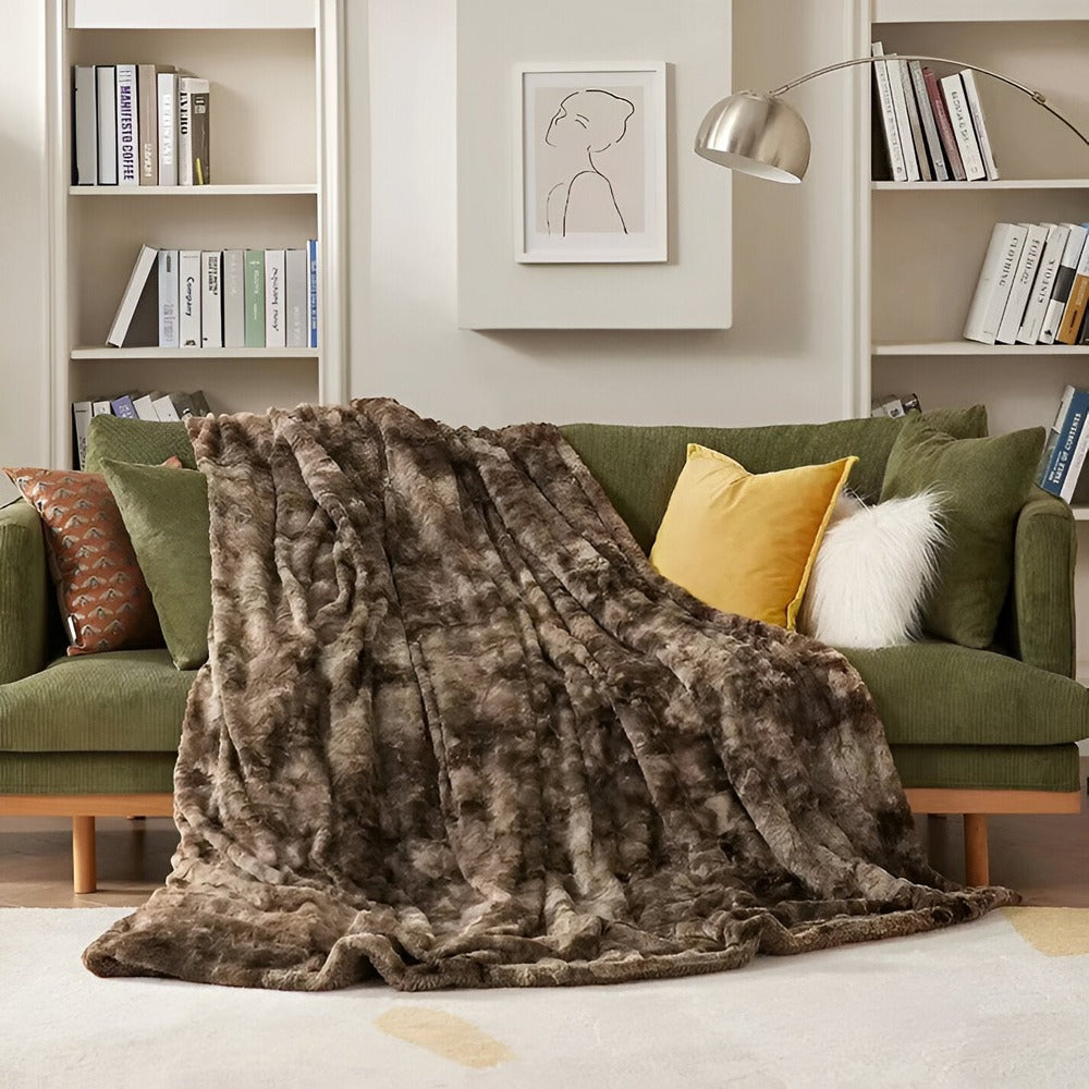 Dubbelzijdige Fleece Plaid met Batikpatroon voor Bank en Bed
