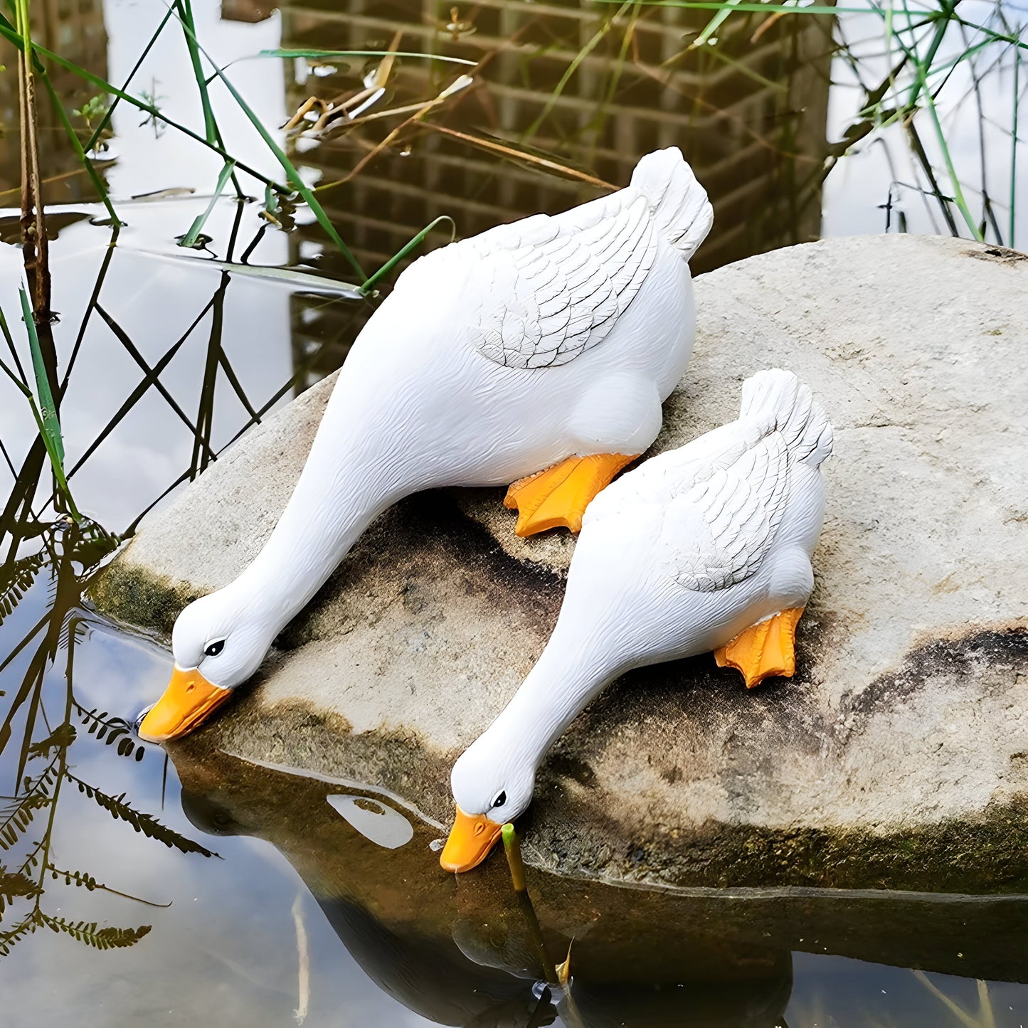 Eend Gans Tuinbeeld Decoratie Figuur voor Tuin en Vijver