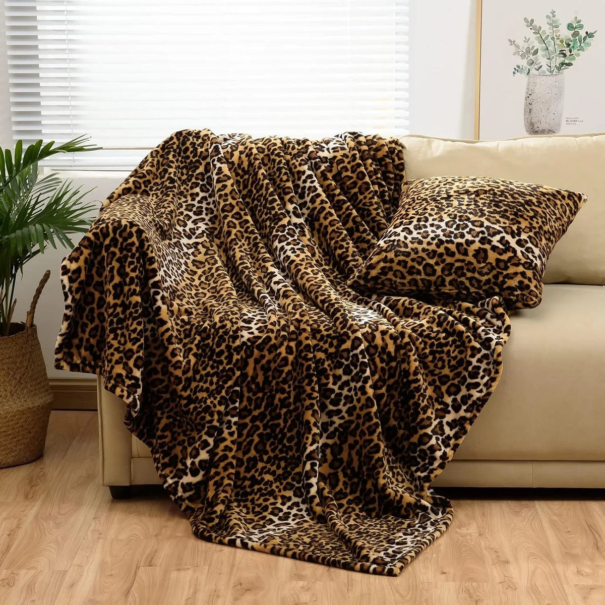 Fleece Plaid met Dierenprint voor Bank en Bed