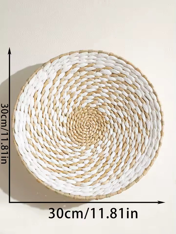 Gevlochten Wandmand Bohemian met Spiraalpatroon en Ophangkoord