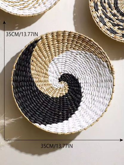 Gevlochten Wandmand Bohemian met Spiraalpatroon en Ophangkoord