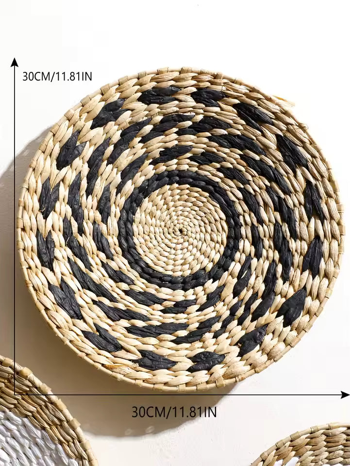 Gevlochten Wandmand Bohemian met Spiraalpatroon en Ophangkoord