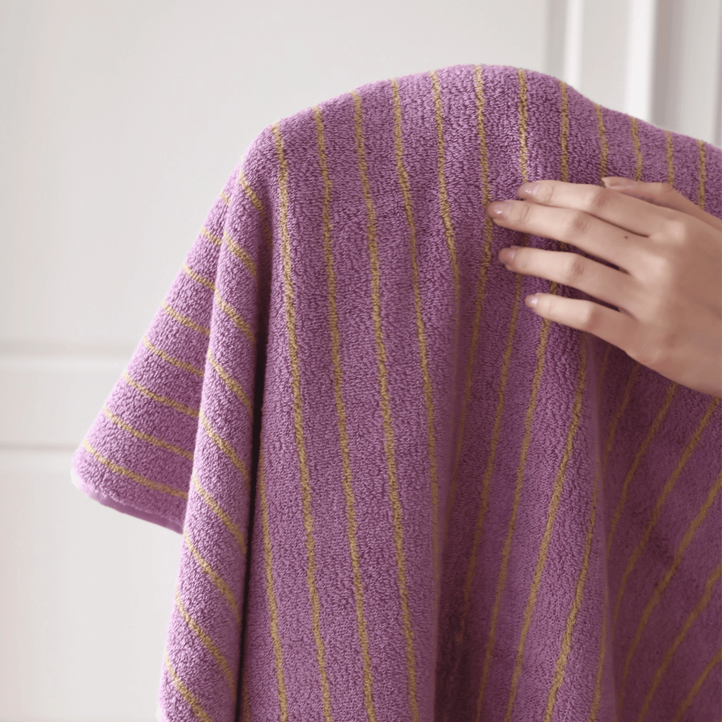Handdoek met Retro Streeppatroon voor Gezicht en Bad