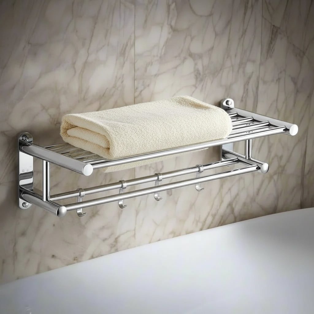 Handdoekrek Badkamer Wandmontage met Plank en Haken