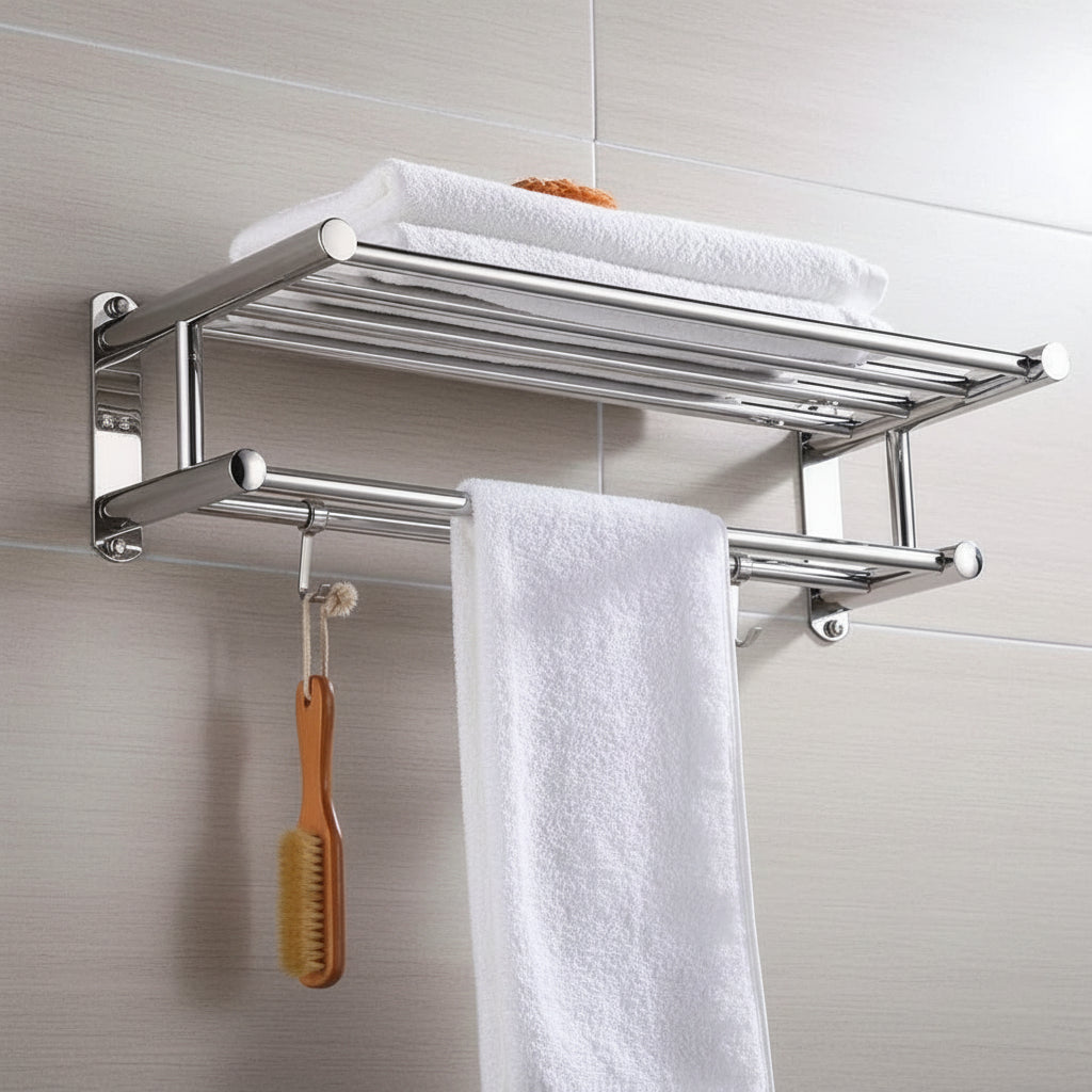 Handdoekrek Badkamer Wandmontage met Plank en Haken