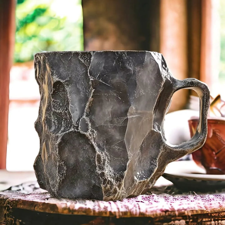 Handgemaakte Kristal Mineraal Mok Geisoleerd en Magnetronbestendig 350-450 ml
