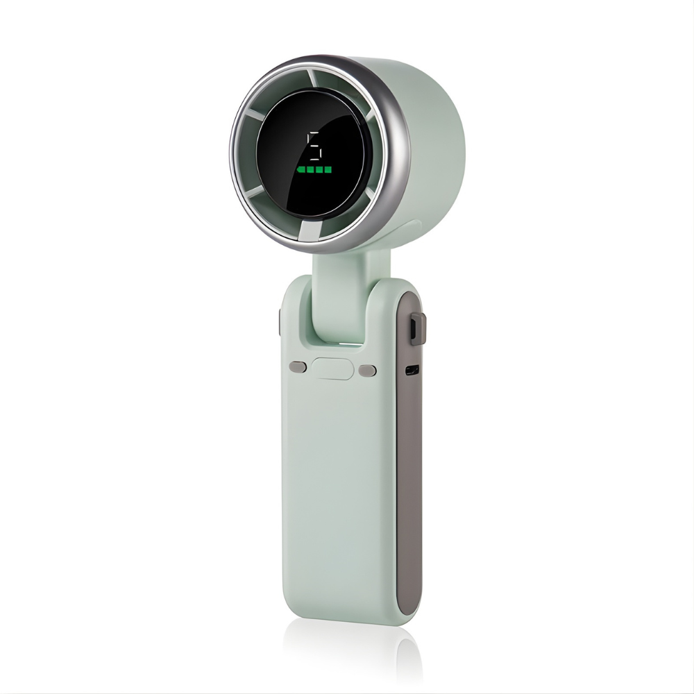 Handventilator Opvouwbaar met Digitaal Display en 3-in-1 Gebruik