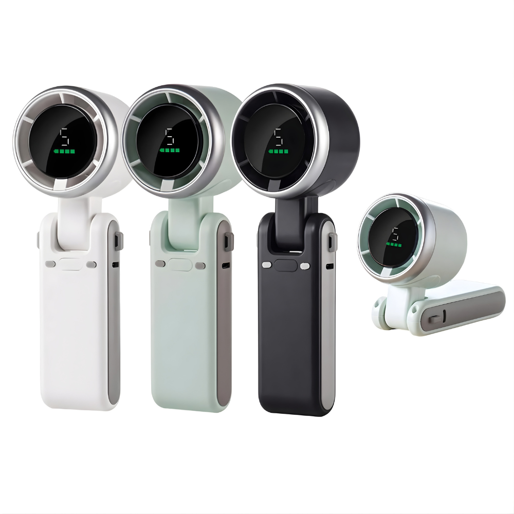 Handventilator Opvouwbaar met Digitaal Display en 3-in-1 Gebruik