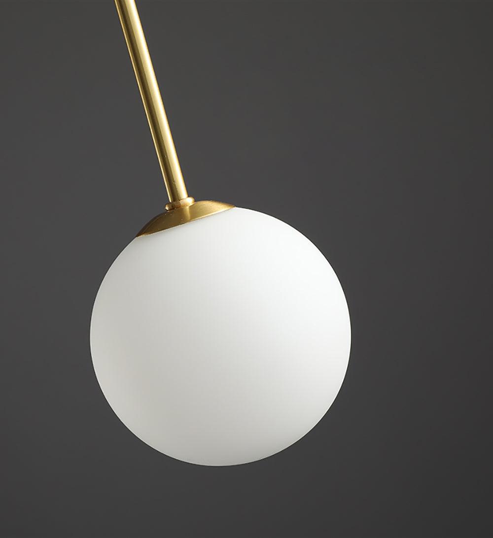 Hanglamp Art Deco met Boogvormige Armen en Glazen Bollen