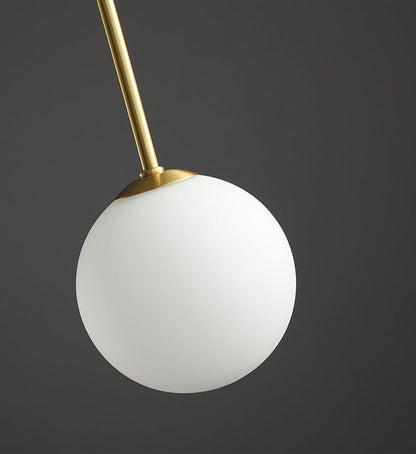 Hanglamp Art Deco met Boogvormige Armen en Glazen Bollen
