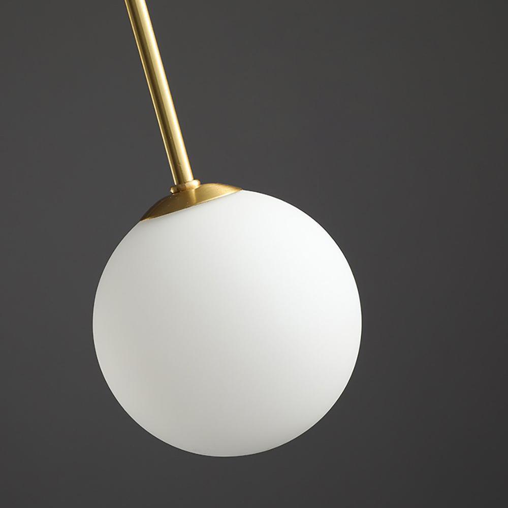 Hanglamp Art Deco met Boogvormige Armen en Glazen Bollen