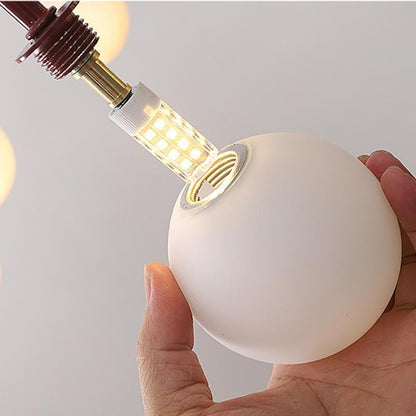 Hanglamp Art Deco met Boogvormige Armen en Glazen Bollen