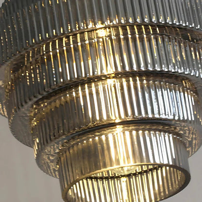 Hanglamp Art Deco met Gelaagde Glazen Kap en Verstelbaar Snoer
