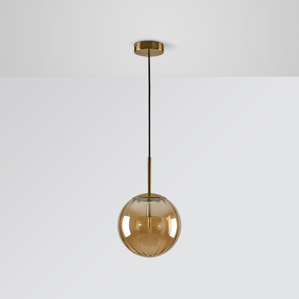 Hanglamp Art Deco met Glazen Bol en Verstelbare Hoogte