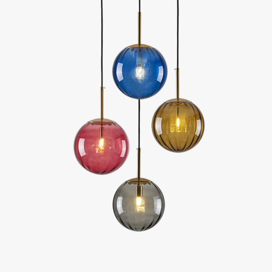 Hanglamp Art Deco met Glazen Bol en Verstelbare Hoogte