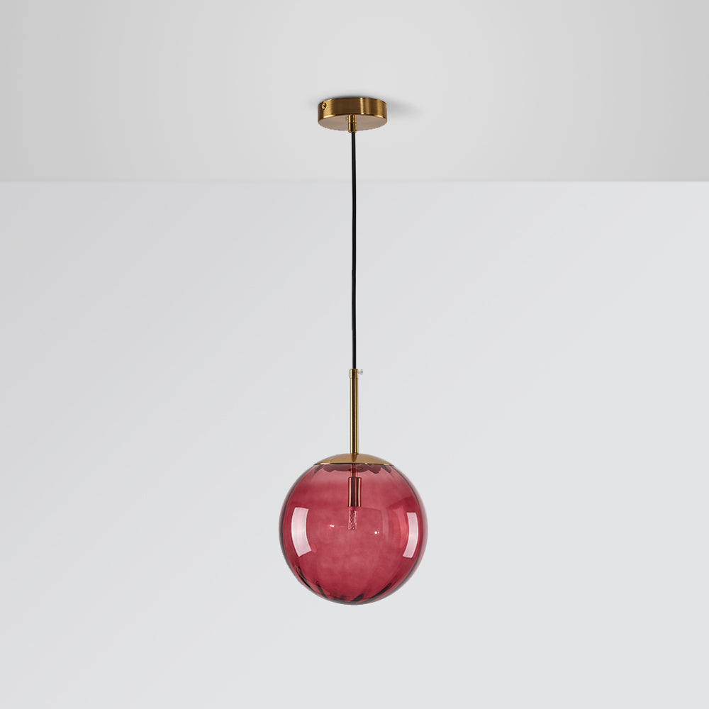 Hanglamp Art Deco met Glazen Bol en Verstelbare Hoogte