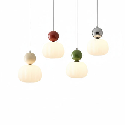 Hanglamp Art Deco met Glazen Kap en Decoratieve Bol