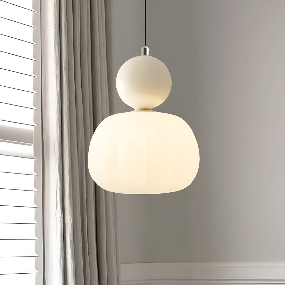 Hanglamp Art Deco met Glazen Kap en Decoratieve Bol