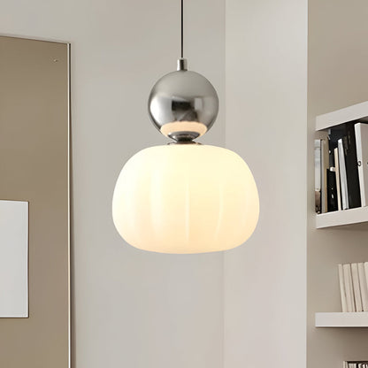 Hanglamp Art Deco met Glazen Kap en Decoratieve Bol