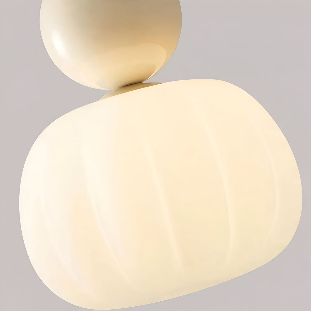 Hanglamp Art Deco met Glazen Kap en Decoratieve Bol