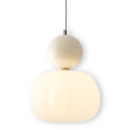 Hanglamp Art Deco met Glazen Kap en Decoratieve Bol