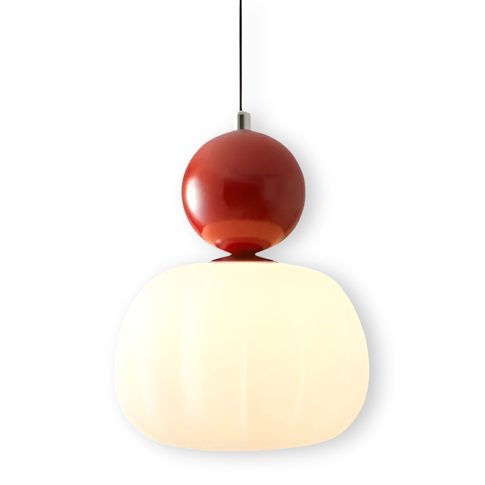 Hanglamp Art Deco met Glazen Kap en Decoratieve Bol