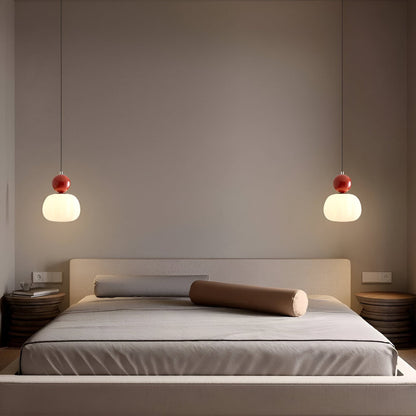 Hanglamp Art Deco met Glazen Kap en Decoratieve Bol