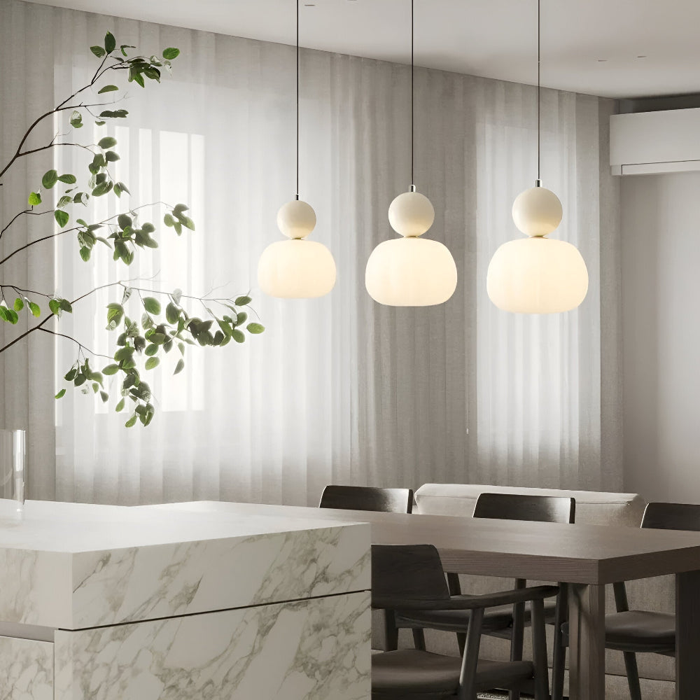 Hanglamp Art Deco met Glazen Kap en Decoratieve Bol