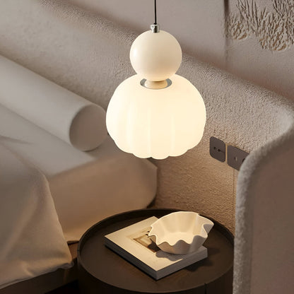 Hanglamp Art Deco met Glazen Kap en Decoratieve Bol