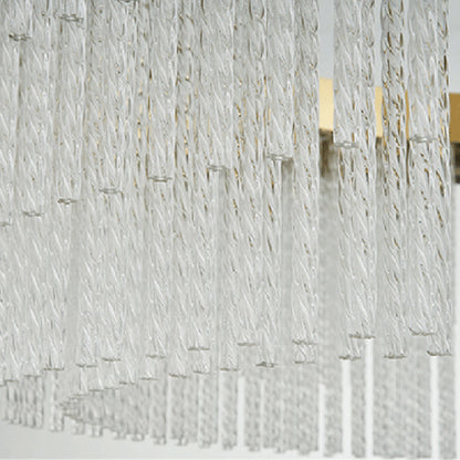 Hanglamp Art Deco met Kristallen Franjes en Gouden Ring