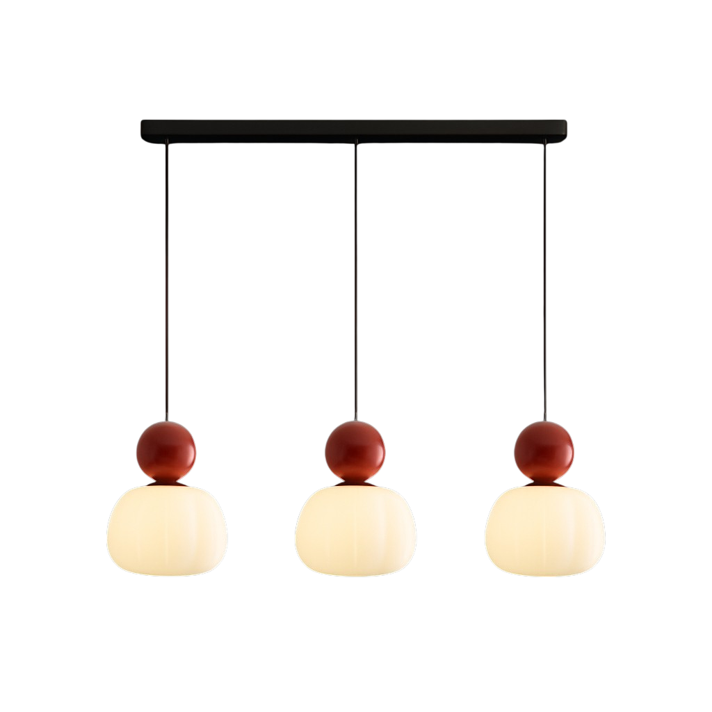 Hanglamp Art Deco met Opaalglasbol en Gekleurde Sfeerbol
